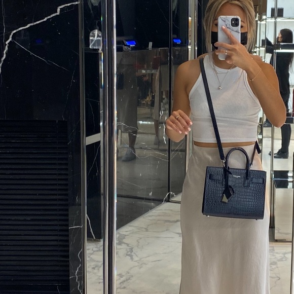 Saint Laurent - Sac de Jour Nano in Navy Embossed Crocodile Shiny leather - Picture 10 of 10